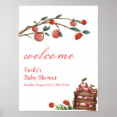 Rustikale Farm Ladybug Apple Girl Babydusche Willk Poster (Vorne)
