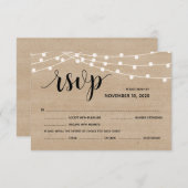 Rustikale Farm-Streichellichter Hochzeitskarte rsv Begleitkarte (Vorne/Hinten)