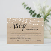 Rustikale Farm-Streichellichter Hochzeitskarte rsv Begleitkarte (Stehend Vorderseite)