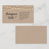 Rustikale Farm String Lights, Kraft, Honeymoon Wis Begleitkarte (Vorne/Hinten)