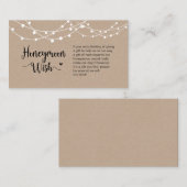 Rustikale Farm String Lights, Kraft, Honeymoon Wis Begleitkarte (Vorne/Hinten)