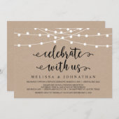Rustikale Farm String Lights, Kraft Wedding Elopem Einladung (Vorne/Hinten)