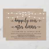 Rustikale Farm String Lights, Kraft Wedding Elopem Einladung (Vorne/Hinten)