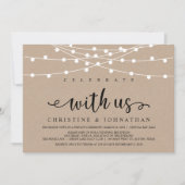 Rustikale Farm String Lights, Kraft Wedding Elopem Einladung (Vorderseite)