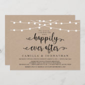 Rustikale Farm String Lights, Kraft Wedding Elopem Einladung (Vorne/Hinten)