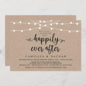 Rustikale Farm String Lights, Kraft Wedding Elopem Einladung (Vorne/Hinten)