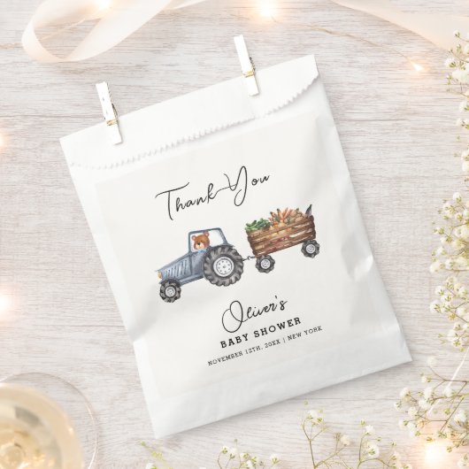 Rustikale Farm Traktor Teddy Bear Babydusche Geschenktütchen (Ausgeschnitten)