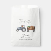 Rustikale Farm Traktor Teddy Bear Babydusche Geschenktütchen (Vorderseite)