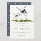 Rustikale Farm Windmill Thema Paare Dusche laden Dankeskarte (Vorne/Hinten)