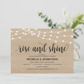 Rustikale Farmen-Lichter nach der Hochzeitsreise Einladung (Stehend Vorderseite)