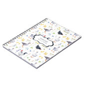 Rustikale Farmhaus-Hühner | Monogramm-Notizbuch Notizblock (Linke Seite)