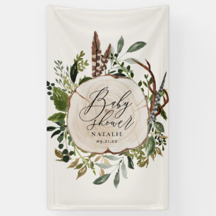 Rustikale Farmhaus-Scheune Botanische Babyparty Banner