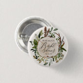 Rustikale Farmhaus-Scheune Botanische Brautparty Button (Vorne & Hinten)