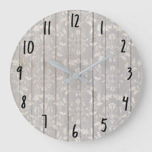 Rustikale Farmhaus Shabby Chic Weiße Holzdekoratio Große Wanduhr
