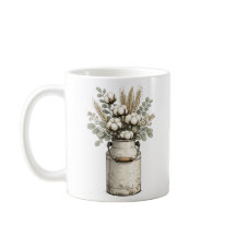 Rustikale Farmhouse-Baumwoll- und Eukalyptus-Tasse