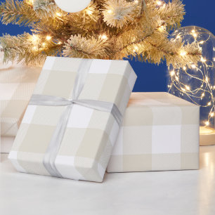 Rustikale Farmhouse-Beige-Buffalo-Karo-Plaid Geschenkpapier