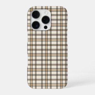 Rustikale Farmhouse-Beige- und Braunkaro-Geschenke iPhone 16 Pro Hülle
