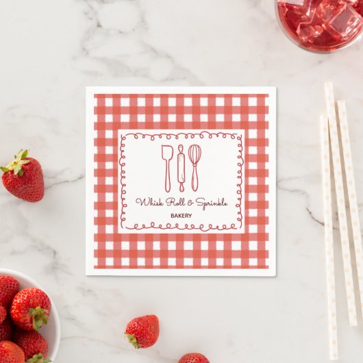 Rustikale Farmhouse-Gingham-Bäckerei Serviette (Beispiel)