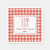 Rustikale Farmhouse-Gingham-Bäckerei Serviette (Vorderseite)