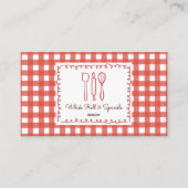 Rustikale Farmhouse-Gingham-QR-Code-Bäckerei Visitenkarte (Vorderseite)