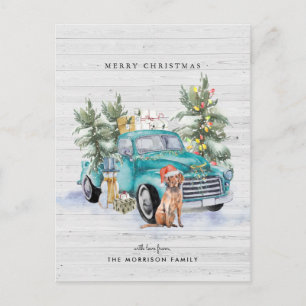 Rustikale Farmhouse-LKW-Weihnachtsfeier Postkarte