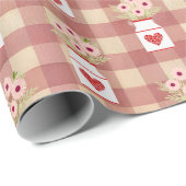 Rustikale Farmhouse-Mason-Glas-Blumen-Gingham TMF2 Geschenkpapier (Rolleneckpunkt)
