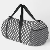 Rustikale Farmhouse-Monochrom-Büffel-Karo-Geometri Duffle Bag (Rechte Ecke)