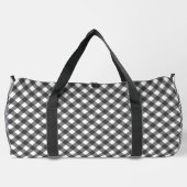 Rustikale Farmhouse-Monochrom-Büffel-Karo-Geometri Duffle Bag (Rückseite)