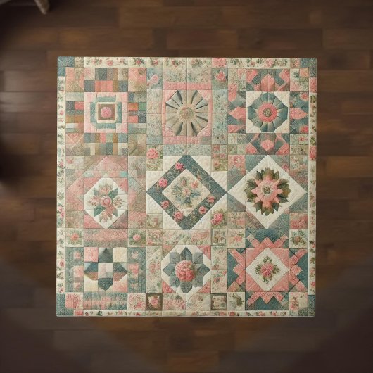 Rustikale Farmhouse-Salbei-Grüne Patchwork-Quilt-B Fliese