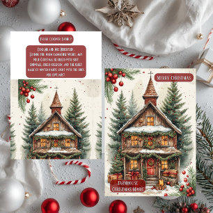 Rustikale Farmhouse-Weihnachtsdekoration für das C Feiertagskarte