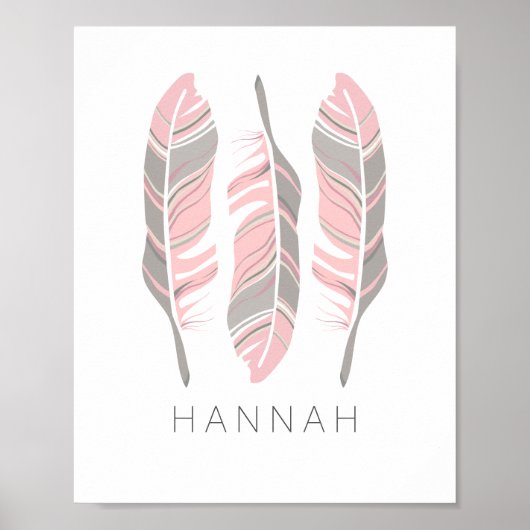Rustikale Feathers Bleibe Wild Personalisierte Mau Poster (Vorne)
