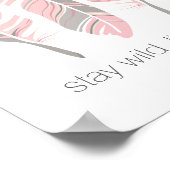 Rustikale Feathers Bleibe Wild Personalisierte Mau Poster (Ecke)