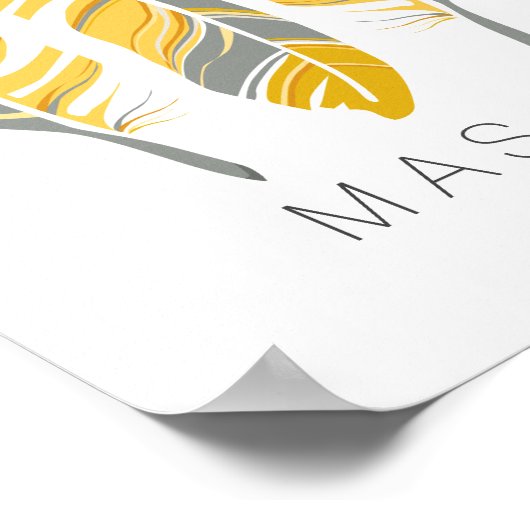 Rustikale Feathers Bleibe Wild Personalisierte Mau Poster (Ecke)