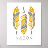 Rustikale Feathers Bleibe Wild Personalisierte Mau Poster (Vorne)