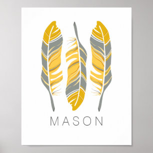 Rustikale Feathers Bleibe Wild Personalisierte Mau Poster