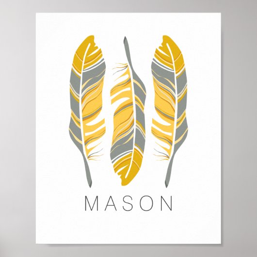 Rustikale Feathers Bleibe Wild Personalisierte Mau Poster (Vorne)