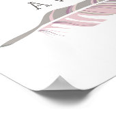 Rustikale Feder | Lila Personalisierter Name Poster (Ecke)