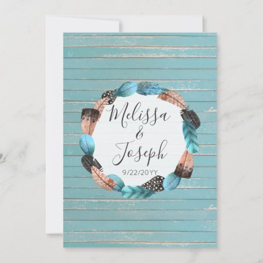 Rustikale Federn Arrow Bridal Dusche Einladung (Rückseite)