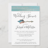 Rustikale Federn Pfeil Polterabend Einladung (Vorderseite)