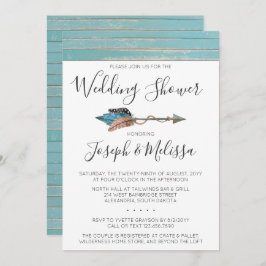 Rustikale Federn Pfeil Polterabend Einladung