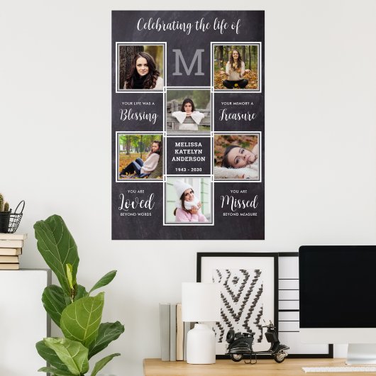 Rustikale Feier des Lebensdenkmals Einzigartigkeit Poster (Heimbüro)