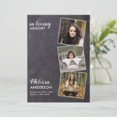 Rustikale Feier des Lebensfotos Gedenkstätte Einladung (Stehend Vorderseite)