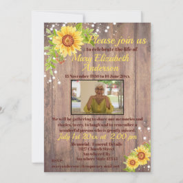 Rustikale Feier Lebensbeerdigung Foto Einladung