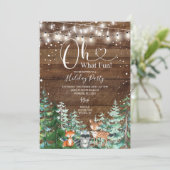 Rustikale Feier mit Pinienhainen Einladung (Stehend Vorderseite)