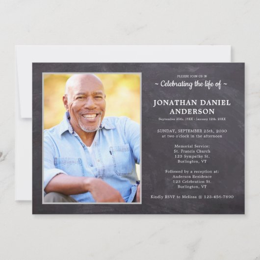 Rustikale Feier zum Foto der Beerdigung Einladung (Vorderseite)