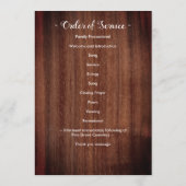 Rustikale Feier zum Gedenken an das Leben Programm (Rückseite)