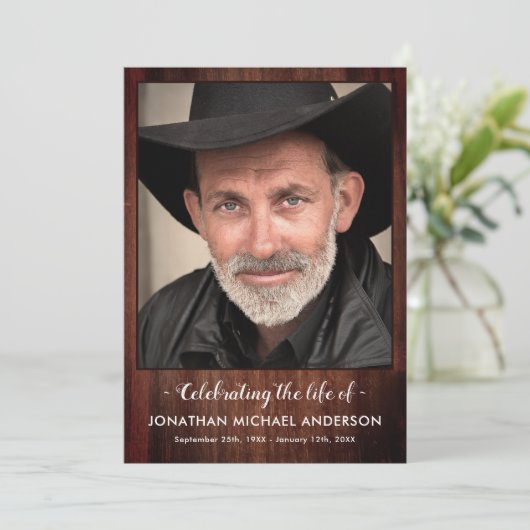 Rustikale Feier zum Gedenken an das Leben Programm (Stehend Vorderseite)