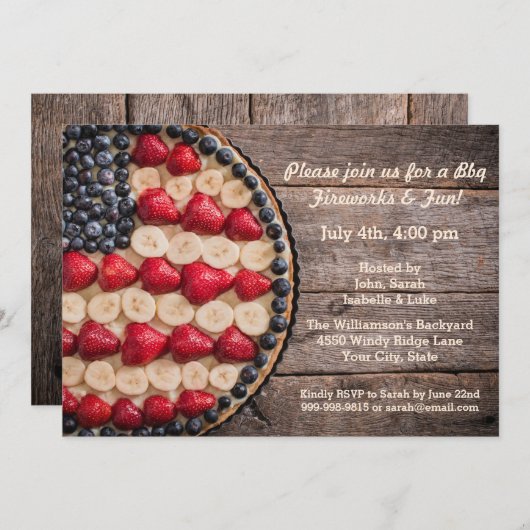 Rustikale Feinschmecker am 4. Juli amerikanische Einladung (Vorne/Hinten)