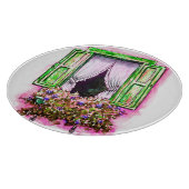 Rustikale Fenster: Aquarellbilder-Angebot. Schneidebrett (Ecke)
