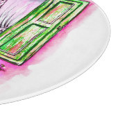 Rustikale Fenster: Aquarellbilder-Angebot. Schneidebrett (Ecke)